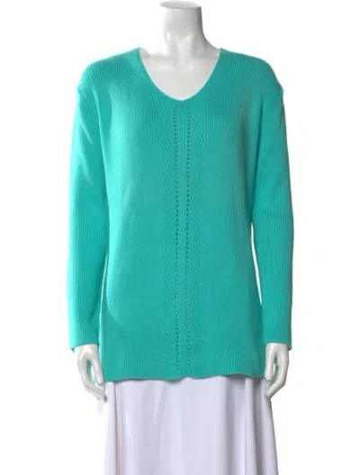 Pre-owned Neiman Marcus Scoop Neck Sweater In Multi