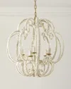 Neiman Marcus Scroll Shell 5-light Chandelier - 25" In Silver