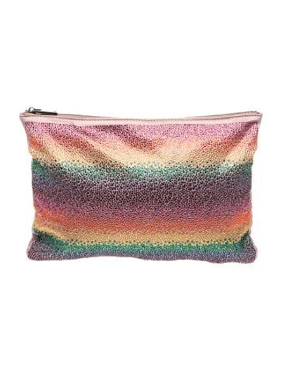 Pre-owned Neiman Marcus Sequins Clutch In Multi
