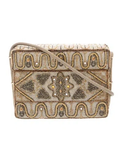 Pre-owned Neiman Marcus Sequins Evening Bag In Neutrals