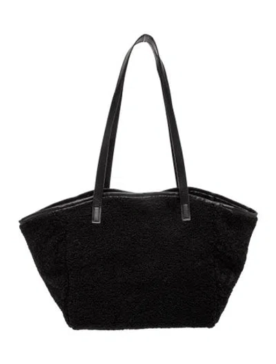 Pre-owned Neiman Marcus Shearling Top Handle Bag In Black