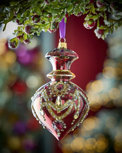 Neiman Marcus Shiny Burgundy With Gold Accents Ornament