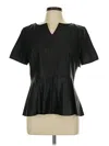 Neiman Marcus Short Sleeve Blouse In Blue