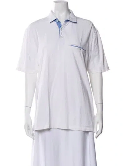 Pre-owned Neiman Marcus Short Sleeve Polo In White
