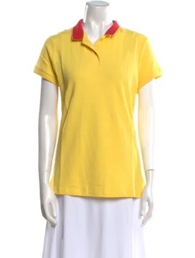 Pre-owned Neiman Marcus Short Sleeve Polo In Yellow