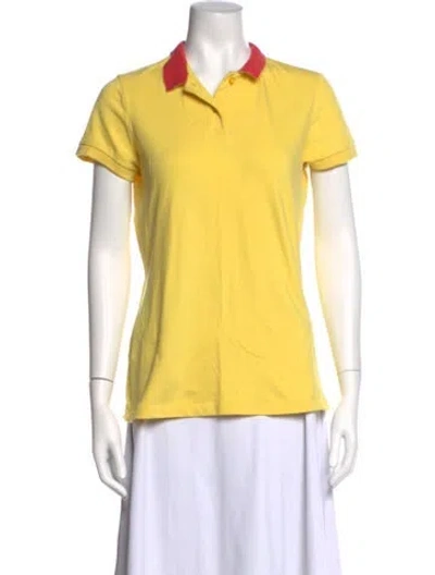 Pre-owned Neiman Marcus Short Sleeve Polo In Yellow