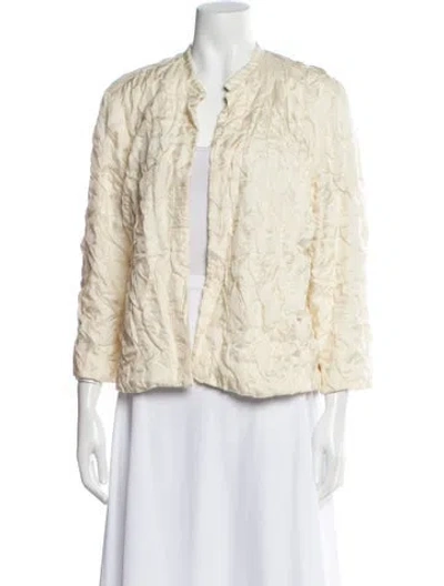 Pre-owned Neiman Marcus Silk Animal Print Jacket In Neutral