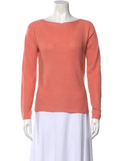 Pre-owned Neiman Marcus Silk Bateau Neckline Sweater In Pink