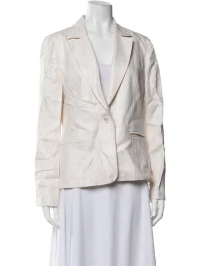 Pre-owned Neiman Marcus Silk Blazer In Neutrals