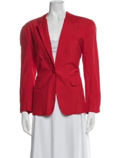 Pre-owned Neiman Marcus Silk Blazer In Red