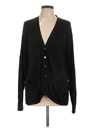 Pre-owned Neiman Marcus Silk Cardigan Sweater In Black
