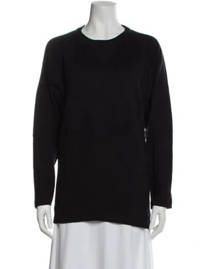 Pre-owned Neiman Marcus Silk Crew Neck Sweater In Black