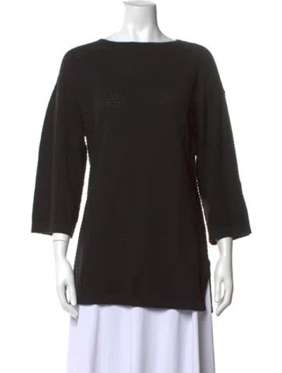 Pre-owned Neiman Marcus Silk Crew Neck Sweater In Black
