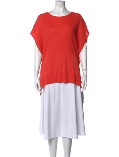 Pre-owned Neiman Marcus Silk Crew Neck Sweater In Orange