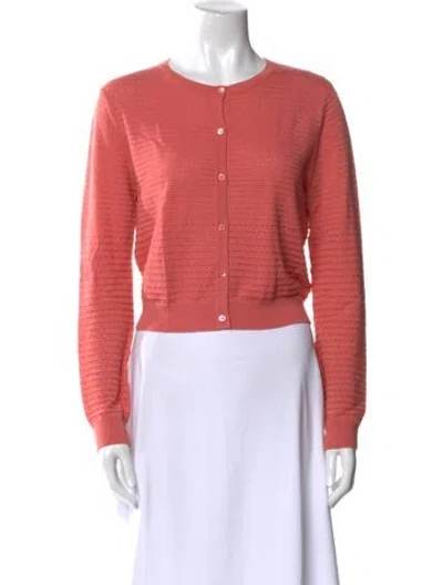 Pre-owned Neiman Marcus Silk Crew Neck Sweater In Pink