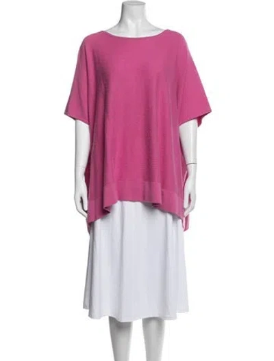Pre-owned Neiman Marcus Silk Crew Neck Sweater In Pink
