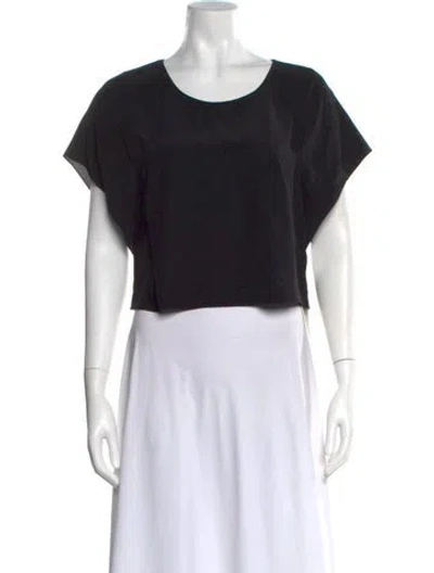 Pre-owned Neiman Marcus Silk Crew Neck Top In Black