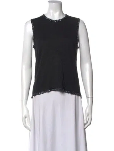 Pre-owned Neiman Marcus Silk Crew Neck Top In Black