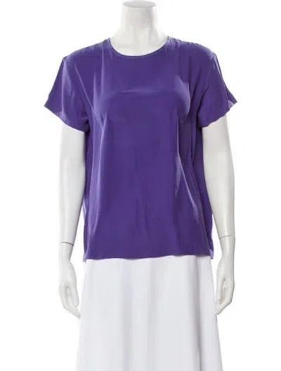 Pre-owned Neiman Marcus Silk Crew Neck Top In Purple