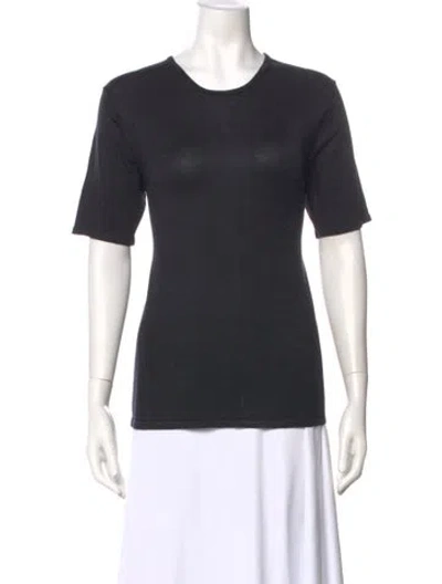 Pre-owned Neiman Marcus Silk Crew Neck T-shirt In Gray