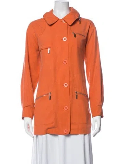 Pre-owned Neiman Marcus Silk Jacket In Orange