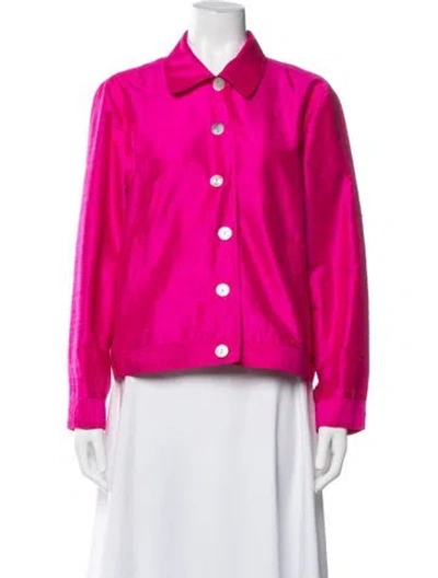 Pre-owned Neiman Marcus Silk Jacket In Pink