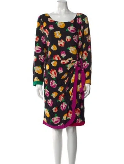 Pre-owned Neiman Marcus Silk Knee-length Dress In Black