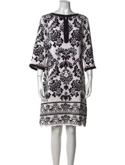 Pre-owned Neiman Marcus Silk Knee-length Dress In Black/white