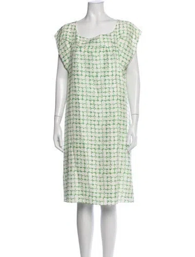 Pre-owned Neiman Marcus Silk Knee-length Dress In Green