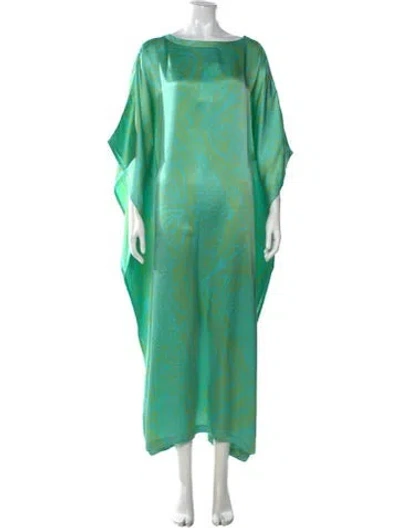 Pre-owned Neiman Marcus Silk Long Dress In Blue
