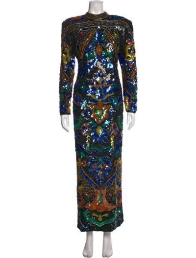 Pre-owned Neiman Marcus Silk Long Dress In Multi