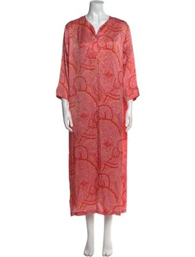 Pre-owned Neiman Marcus Silk Long Dress In Pink