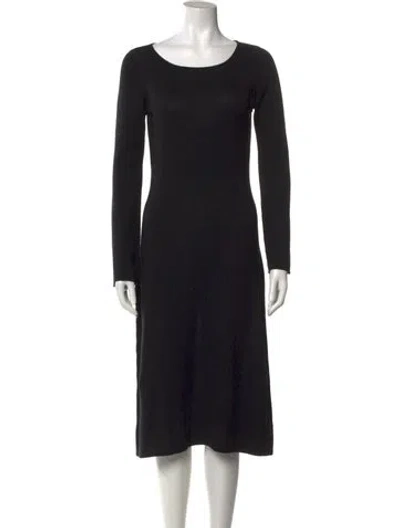 Pre-owned Neiman Marcus Silk Midi Length Dress In Black