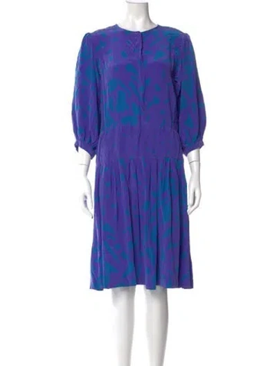 Pre-owned Neiman Marcus Silk Midi Length Dress In Purple