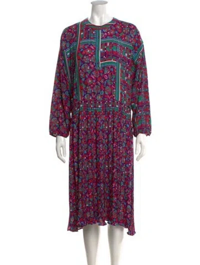Pre-owned Neiman Marcus Silk Midi Length Dress In Purple