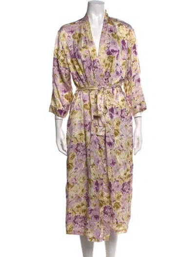 Pre-owned Neiman Marcus Silk Midi Length Dress In Purple