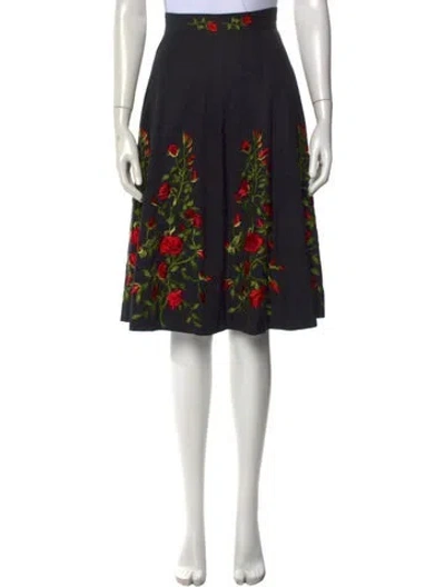 Pre-owned Neiman Marcus Silk Midi Length Skirt In Black