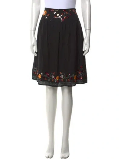 Pre-owned Neiman Marcus Silk Midi Length Skirt In Black