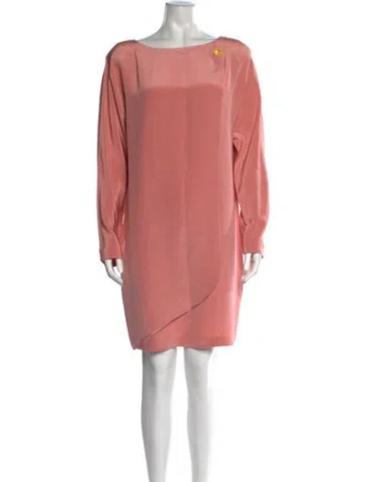Pre-owned Neiman Marcus Silk Mini Dress In Pink