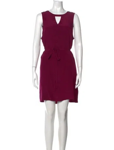 Pre-owned Neiman Marcus Silk Mini Dress In Purple
