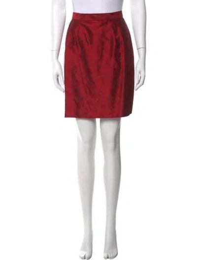 Pre-owned Neiman Marcus Silk Mini Skirt In Red