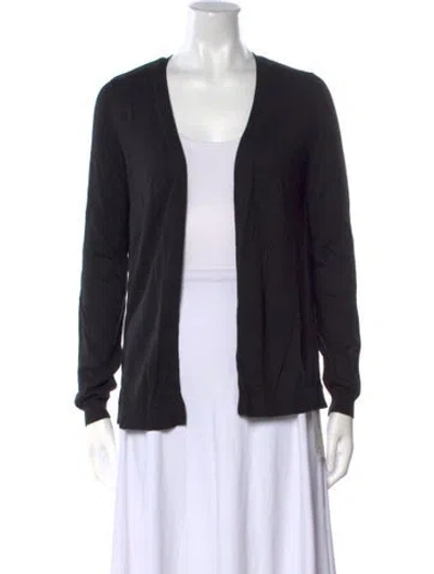 Pre-owned Neiman Marcus Silk Open Front Sweater In Black