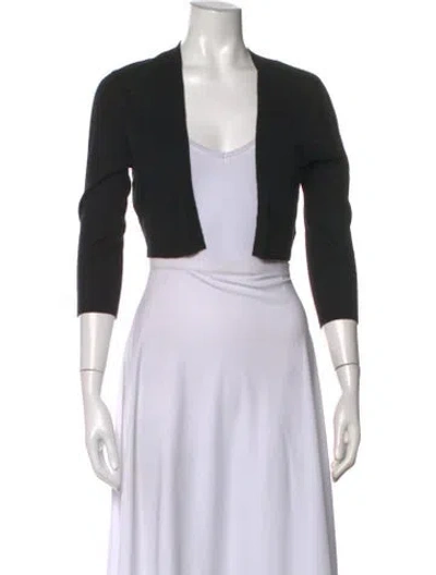 Pre-owned Neiman Marcus Silk Open Front Sweater In Black