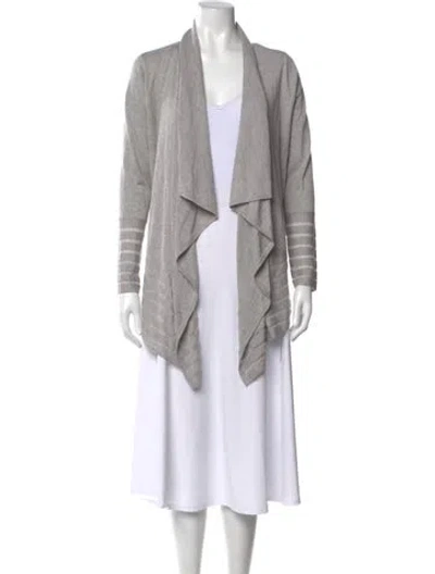 Pre-owned Neiman Marcus Silk Open Front Sweater In Grey