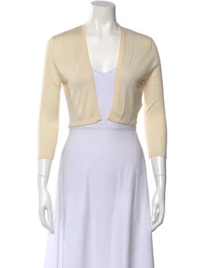 Pre-owned Neiman Marcus Silk Open Front Sweater In Neutral