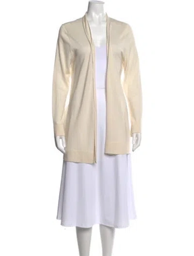 Pre-owned Neiman Marcus Silk Open Front Sweater In Neutral