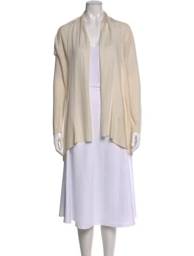 Pre-owned Neiman Marcus Silk Open Front Sweater In Neutral