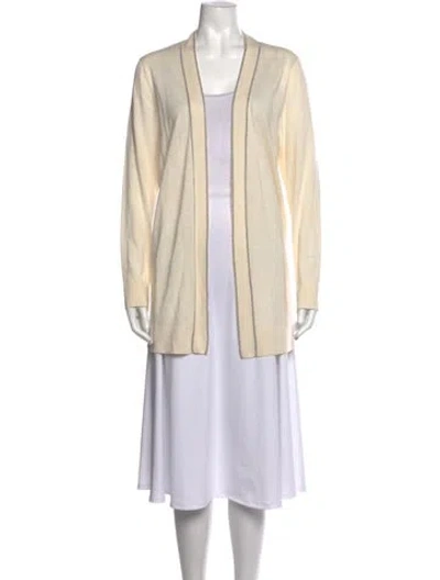 Pre-owned Neiman Marcus Silk Open Front Sweater In Neutrals