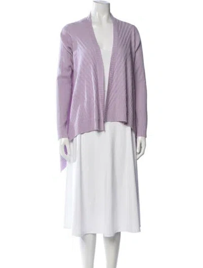 Pre-owned Neiman Marcus Silk Open Front Sweater In Purple