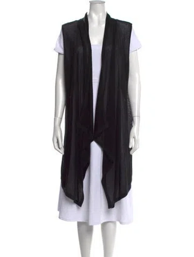 Pre-owned Neiman Marcus Silk Open Front Sweater W/ Tags In Black